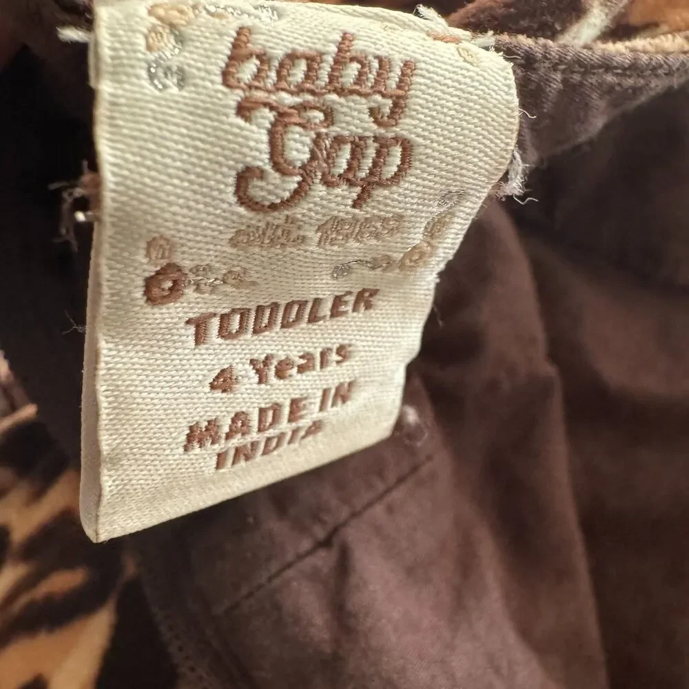Baby Gap Toddler Girls‎ Leopard Velvet Dress 4 Years Sleeveless Jumper Pockets